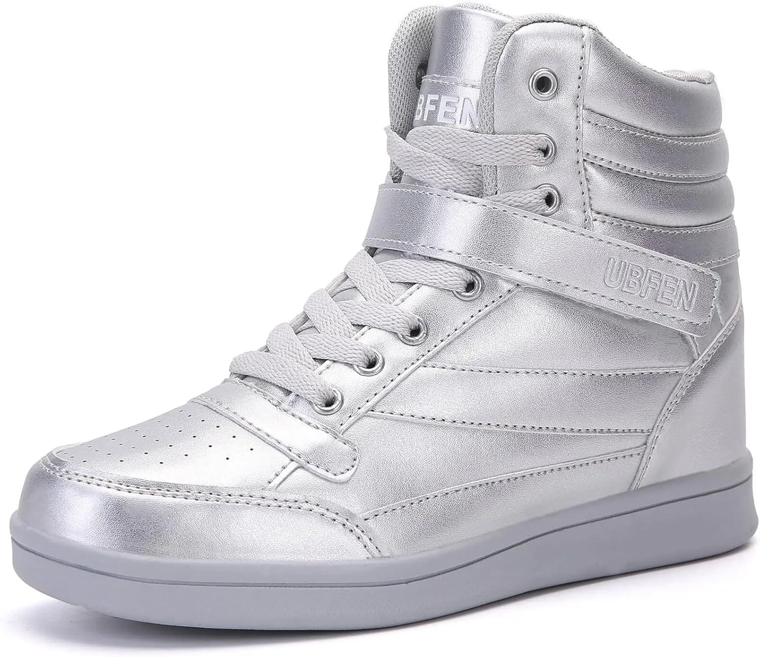 UBFEN Womens High Top Ankle Support Sneakers Vibrant Colour Hidden Wedge Heel Retro 80s Tennis Shoes for Girls Cosplay Removable Insole Backpacking Boots