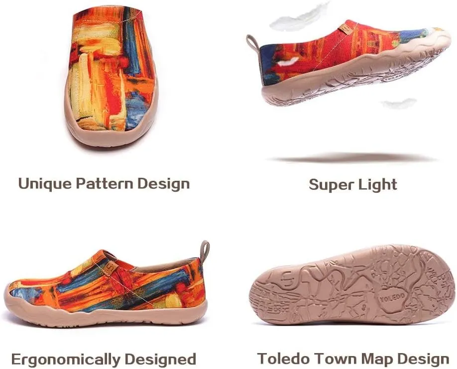UIN Women's Artistic Slip-On Shoes Vibrant Floral Casual Loafers Lightweight Comfortable Travel Footwear