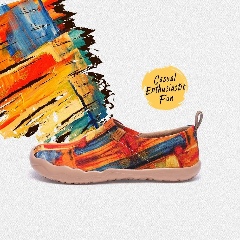 UIN Women's Artistic Slip-On Shoes Vibrant Floral Casual Loafers Lightweight Comfortable Travel Footwear