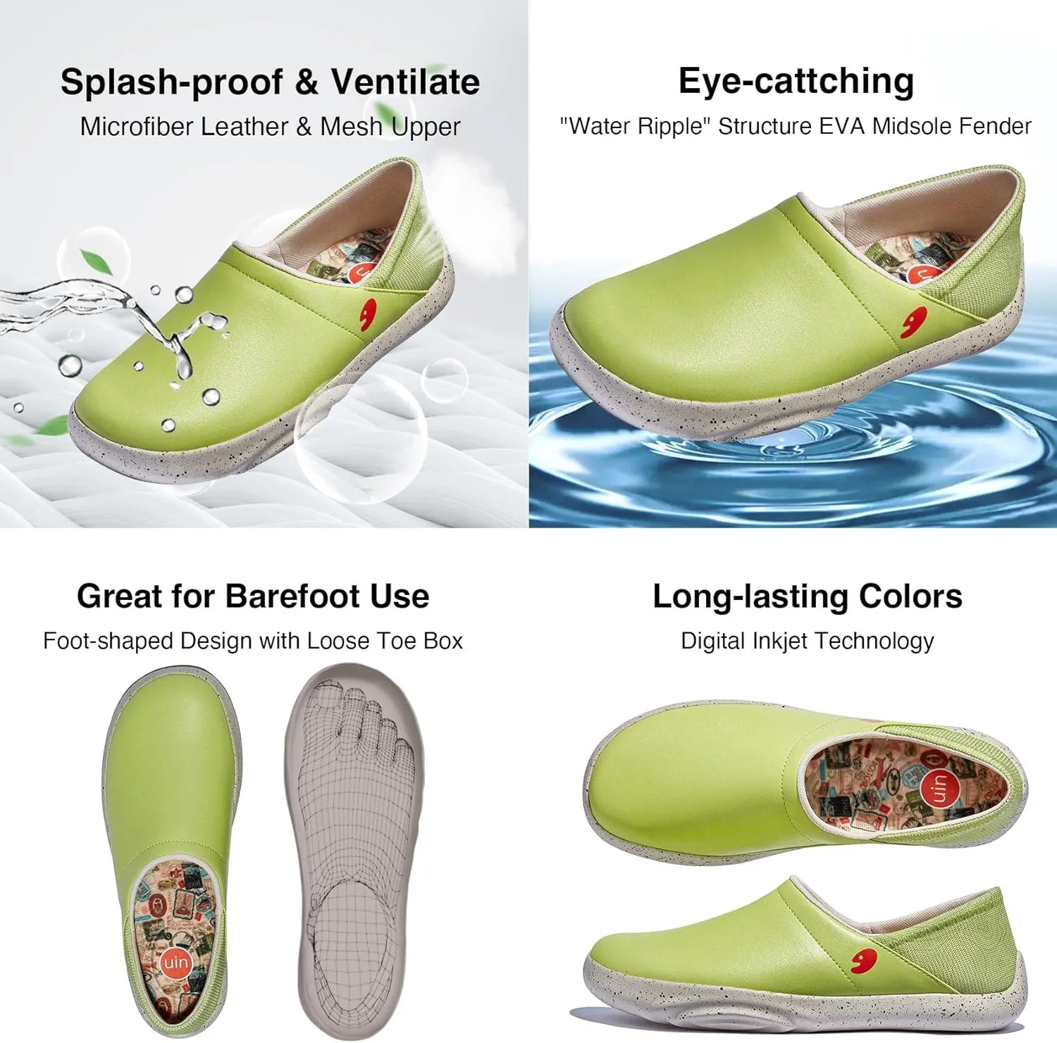 UIN Womens Loafers Casual Travel Barefoot Shoes Lightweight Comfort Slip On Sneakers Mojacar