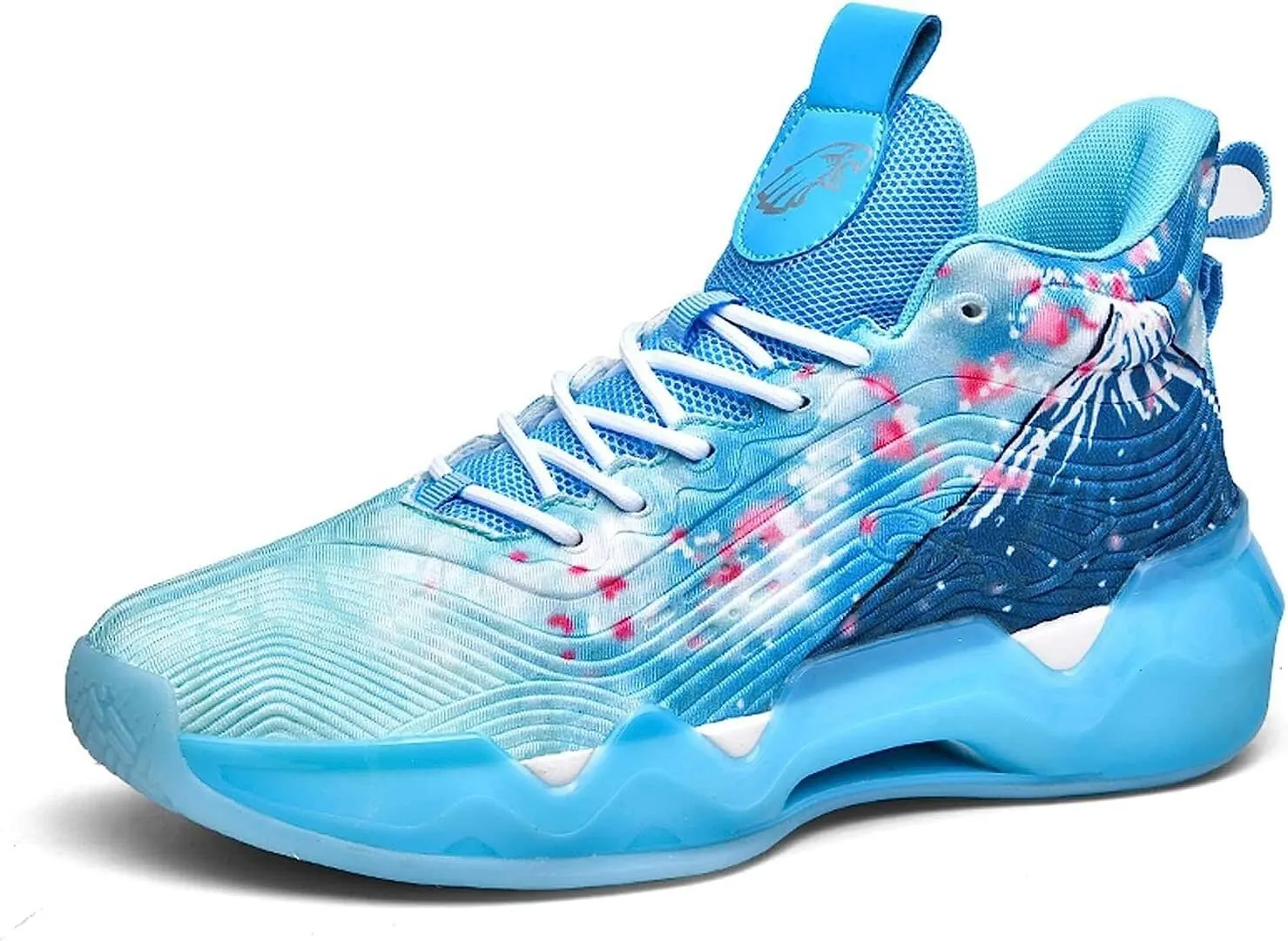Unisex Fluorescent Basketball Shoes Sneakers Super Light High Top Graffiti Style Combat Basketball Boots