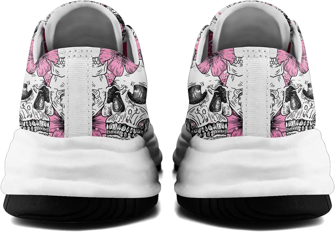 Unisex Skull Canvas Shoes Fashion Sneakers Low Top Flat Casual Tennis Walking Shoes for Men Women