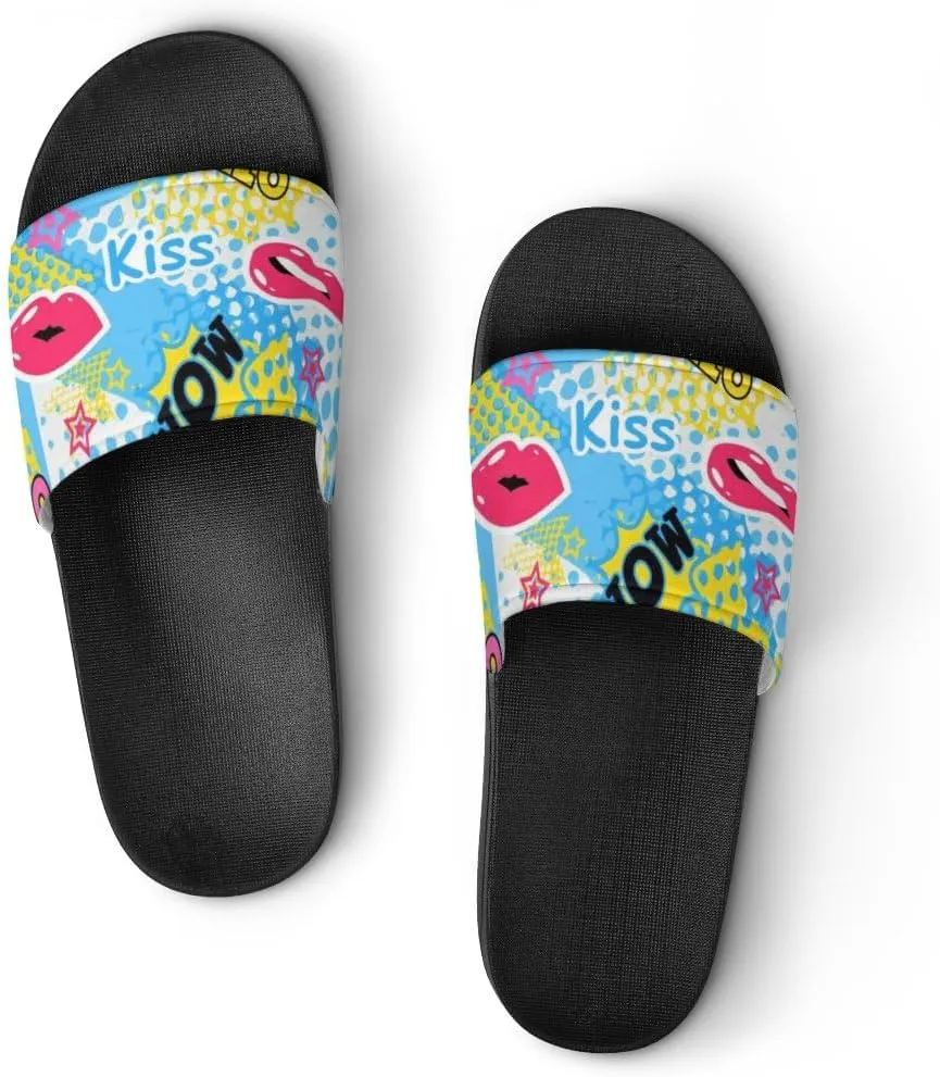 Unisex Slides for Women Men, Comfortable Slippers Slides, Non-slip Shower Shoes House Fashion Thick for Indoor & Outdoor（23060705）