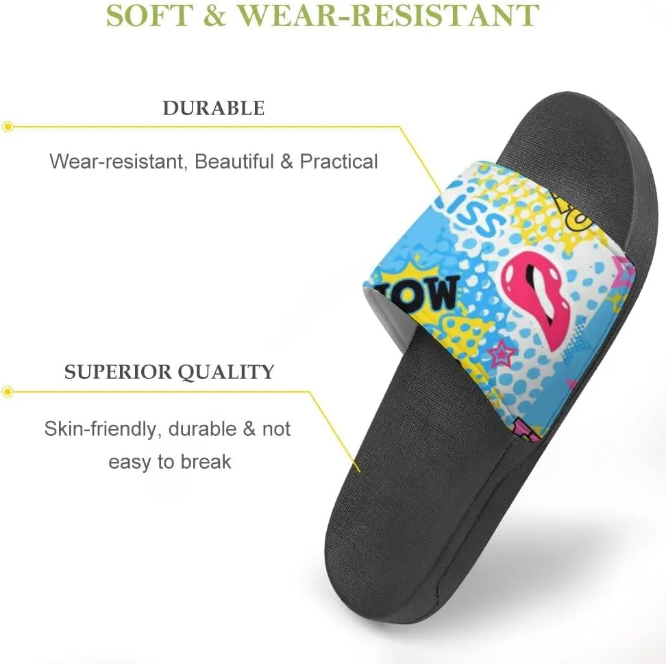 Unisex Slides for Women Men, Comfortable Slippers Slides, Non-slip Shower Shoes House Fashion Thick for Indoor & Outdoor（23060705）