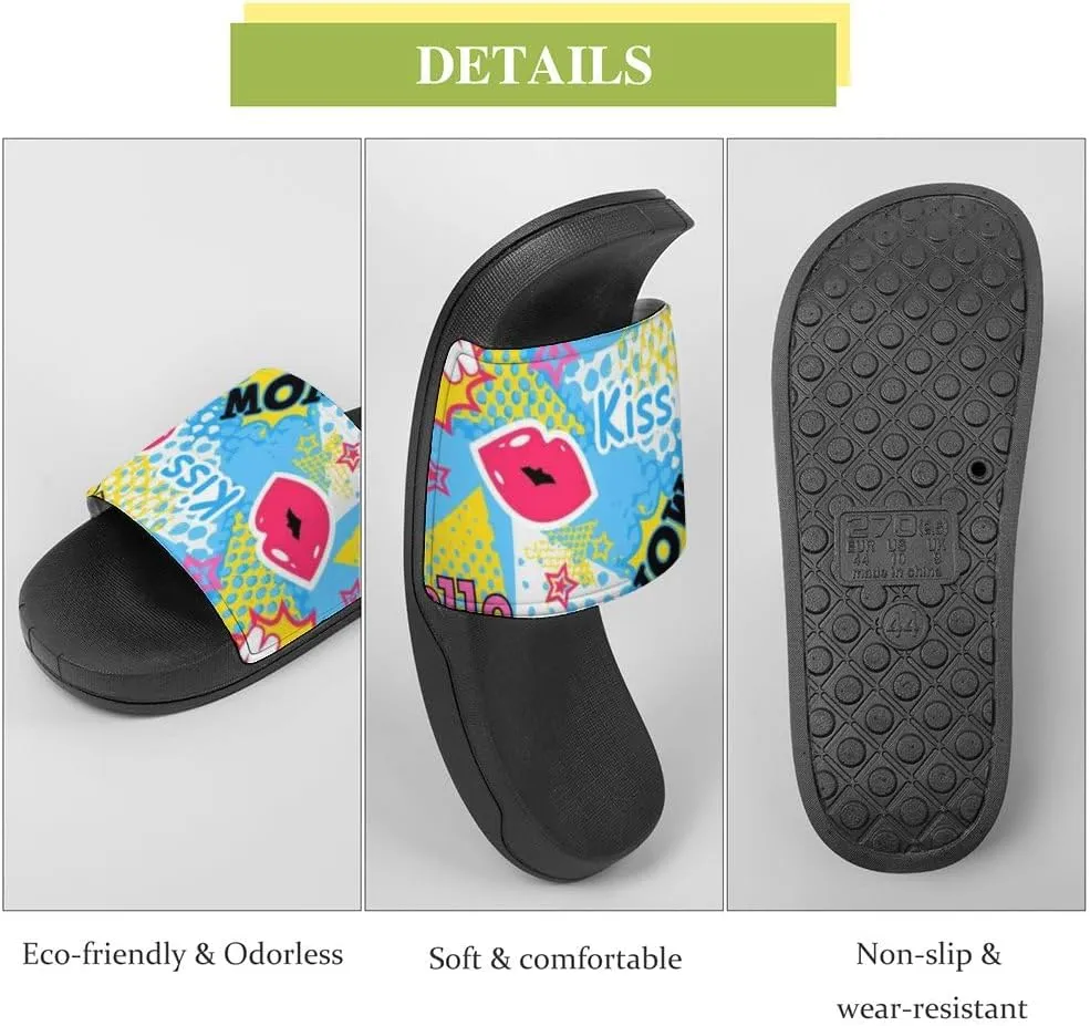 Unisex Slides for Women Men, Comfortable Slippers Slides, Non-slip Shower Shoes House Fashion Thick for Indoor & Outdoor（23060705）