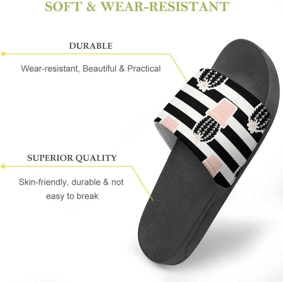 Unisex Slides for Women Men, Comfortable Slippers Slides, Non-slip Shower Shoes House Fashion Thick for Indoor & Outdoor（23062702）