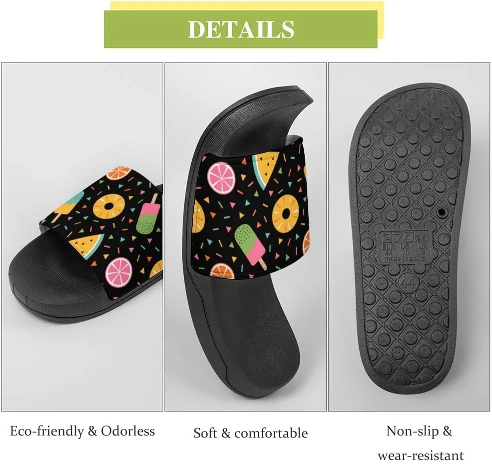 Unisex Slides for Women Men, Comfortable Slippers Slides, Non-slip Shower Shoes House Fashion Thick for Indoor & Outdoor（23062905）
