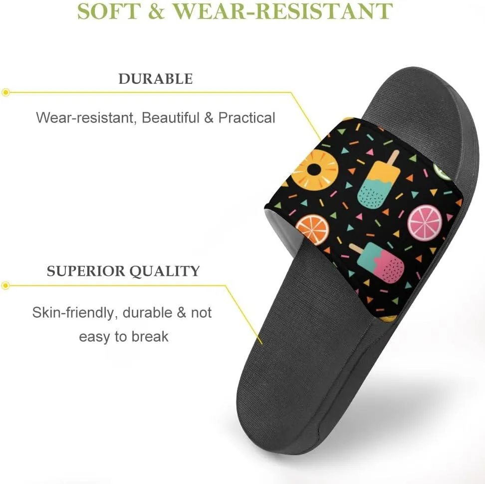 Unisex Slides for Women Men, Comfortable Slippers Slides, Non-slip Shower Shoes House Fashion Thick for Indoor & Outdoor（23062905）