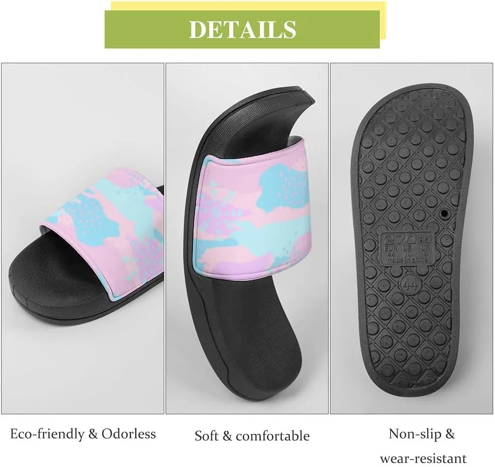 Unisex Slides for Women Men, Comfortable Slippers Slides, Non-slip Shower Shoes House Fashion Thick for Indoor & Outdoor（23073101）