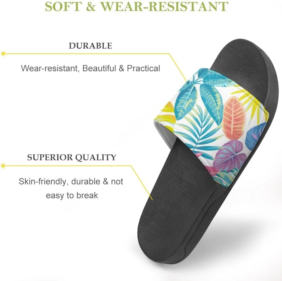 Unisex Slides for Women Men, Comfortable Slippers Slides, Non-slip Shower Shoes House Fashion Thick for Indoor & Outdoor（24031904）