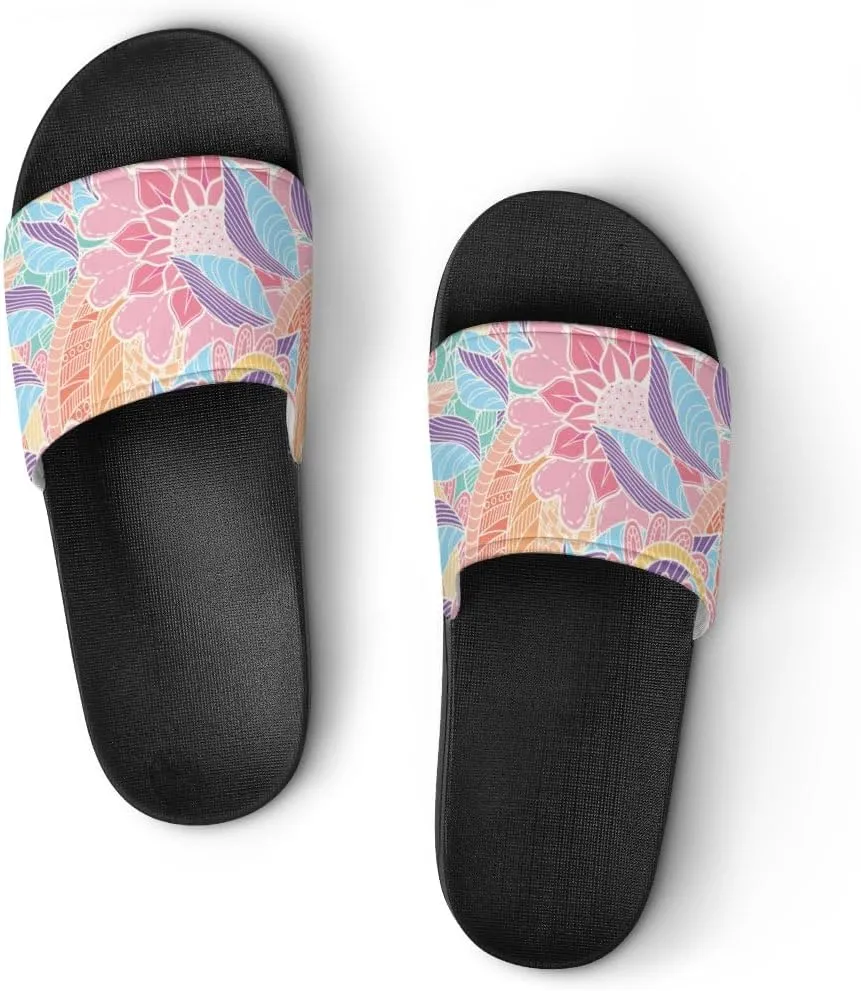 Unisex Slides for Women Men, Comfortable Slippers Slides, Non-slip Shower Shoes House Fashion Thick for Indoor & Outdoor（24040902）