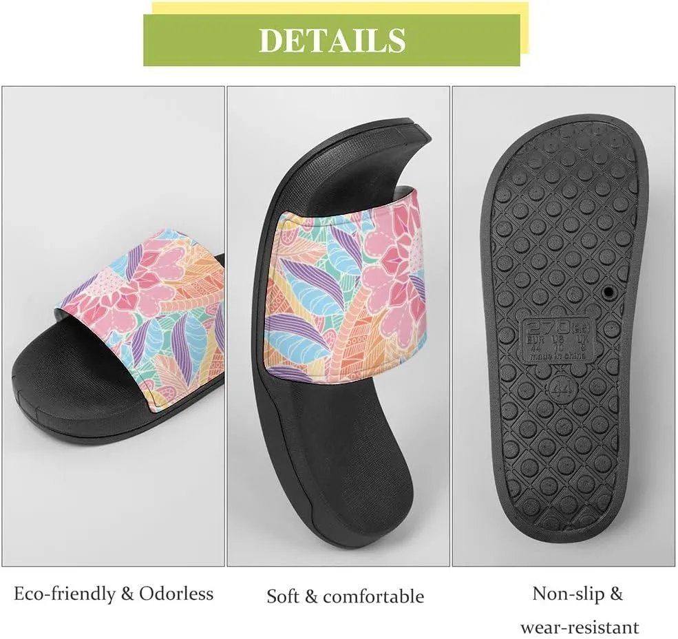 Unisex Slides for Women Men, Comfortable Slippers Slides, Non-slip Shower Shoes House Fashion Thick for Indoor & Outdoor（24040902）
