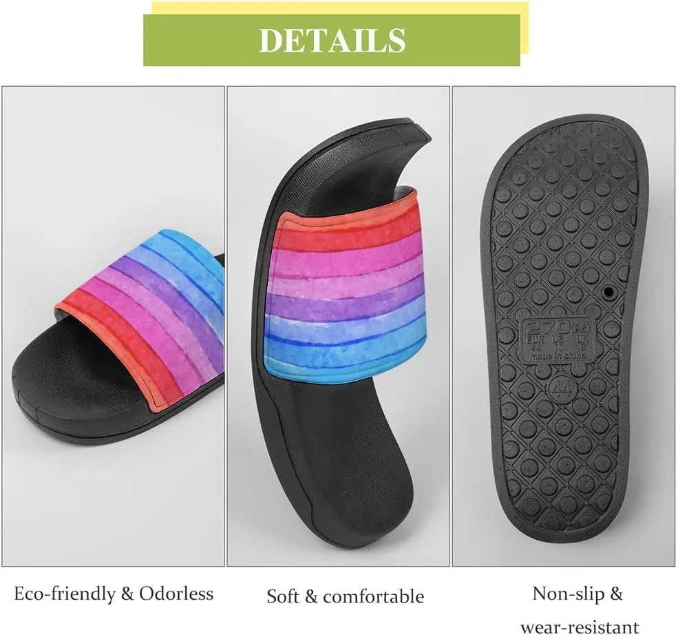 Unisex Slides for Women Men, Comfortable Slippers Slides, Non-slip Shower Shoes House Fashion Thick for Indoor & Outdoor（24040902）