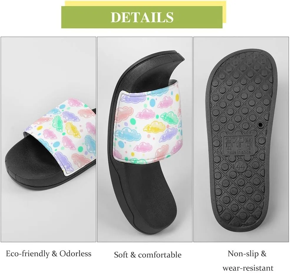 Unisex Slides for Women Men, Comfortable Slippers Slides, Non-slip Shower Shoes House Fashion Thick for Indoor & Outdoor（24042201）