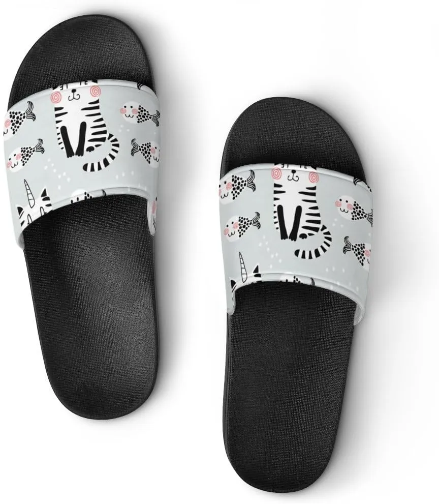 Unisex Slides for Women Men, Comfortable Slippers Slides, Non-slip Shower Shoes House Fashion Thick for Indoor & Outdoor（24042204）