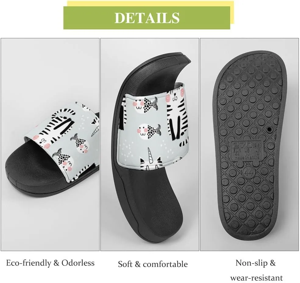 Unisex Slides for Women Men, Comfortable Slippers Slides, Non-slip Shower Shoes House Fashion Thick for Indoor & Outdoor（24042204）