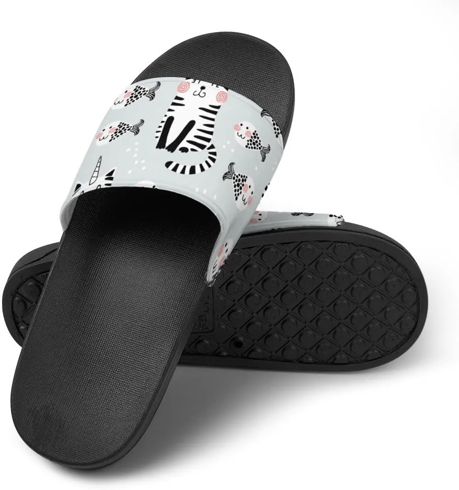 Unisex Slides for Women Men, Comfortable Slippers Slides, Non-slip Shower Shoes House Fashion Thick for Indoor & Outdoor（24042204）