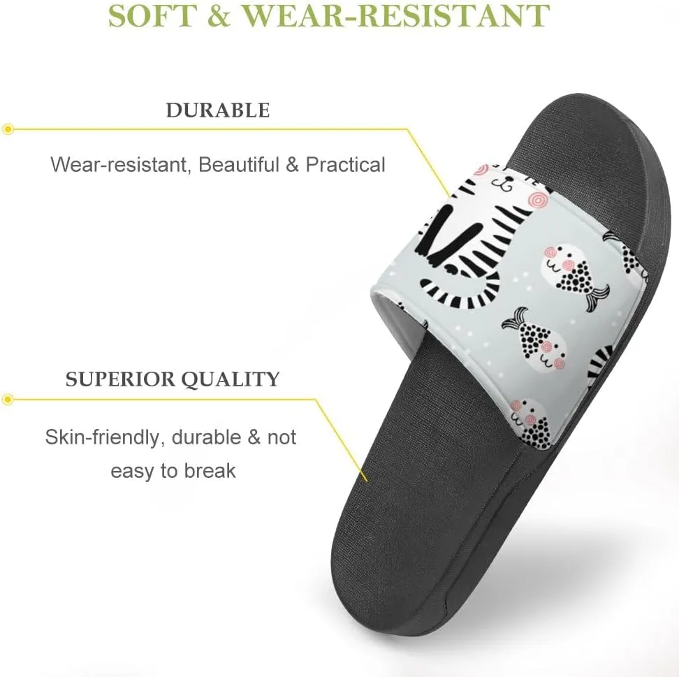 Unisex Slides for Women Men, Comfortable Slippers Slides, Non-slip Shower Shoes House Fashion Thick for Indoor & Outdoor（24042204）