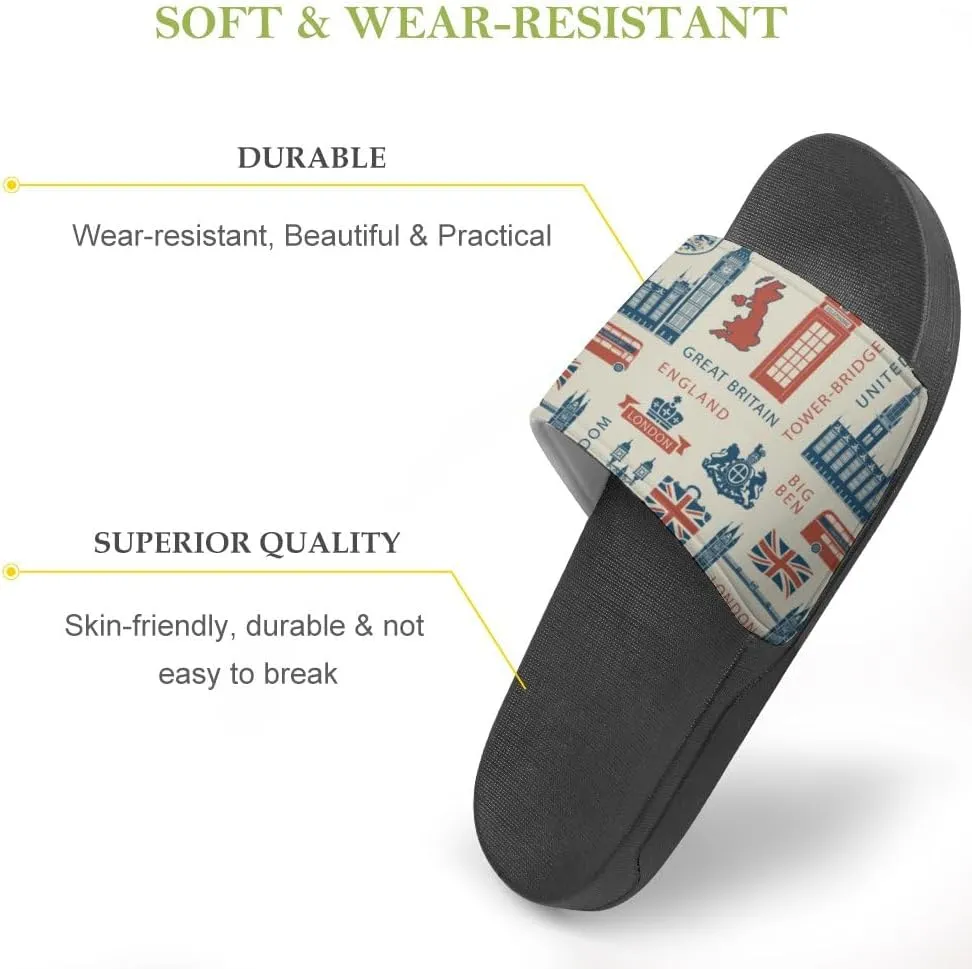 Unisex Slides for Women Men, Comfortable Slippers Slides, Non-slip Shower Shoes House Fashion Thick for Indoor & Outdoor（24061803）