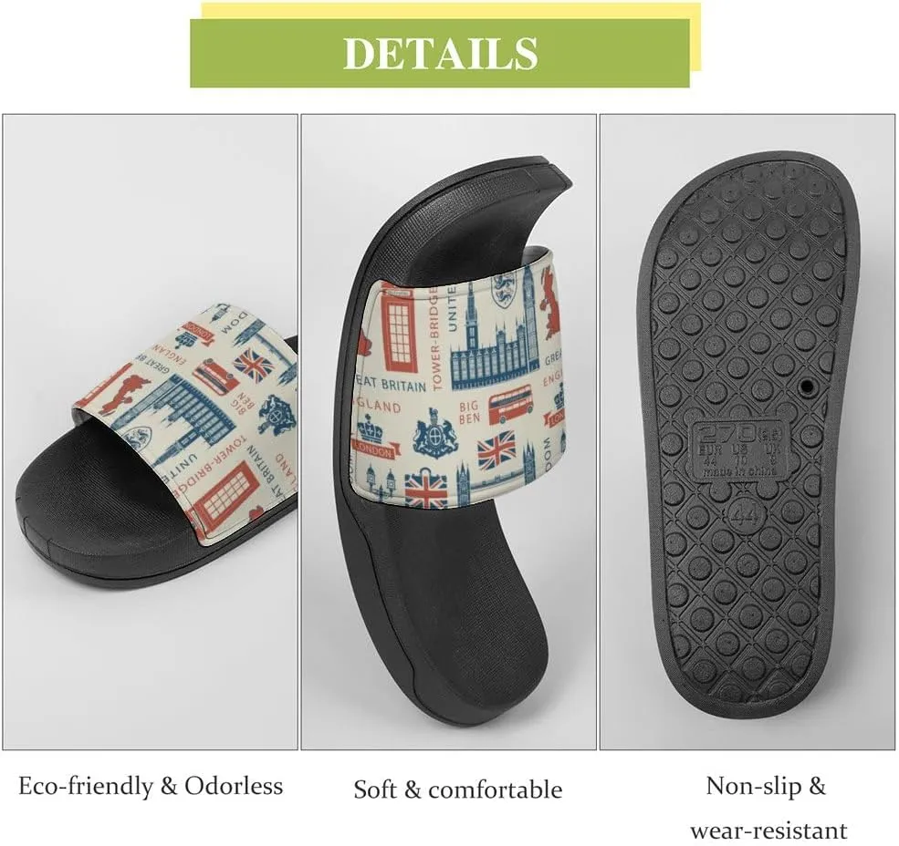 Unisex Slides for Women Men, Comfortable Slippers Slides, Non-slip Shower Shoes House Fashion Thick for Indoor & Outdoor（24061803）