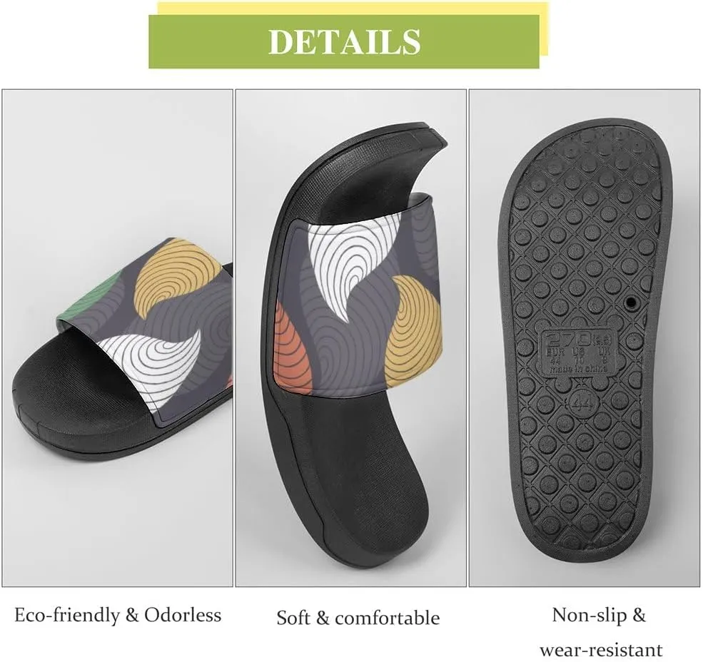 Unisex Slides for Women Men, Comfortable Slippers Slides, Non-slip Shower Shoes House Fashion Thick for Indoor & Outdoor（24062701）