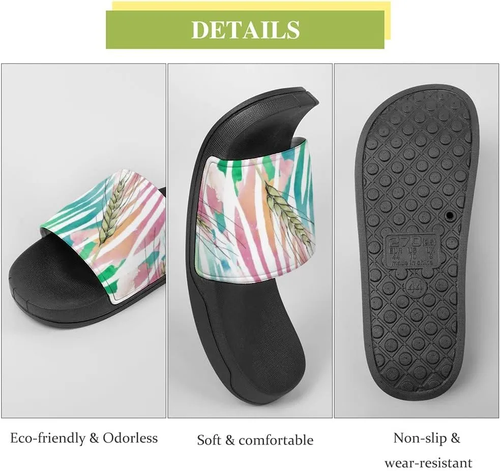 Unisex Slides for Women Men, Comfortable Slippers Slides, Non-slip Shower Shoes House Fashion Thick for Indoor & Outdoor（24082301）