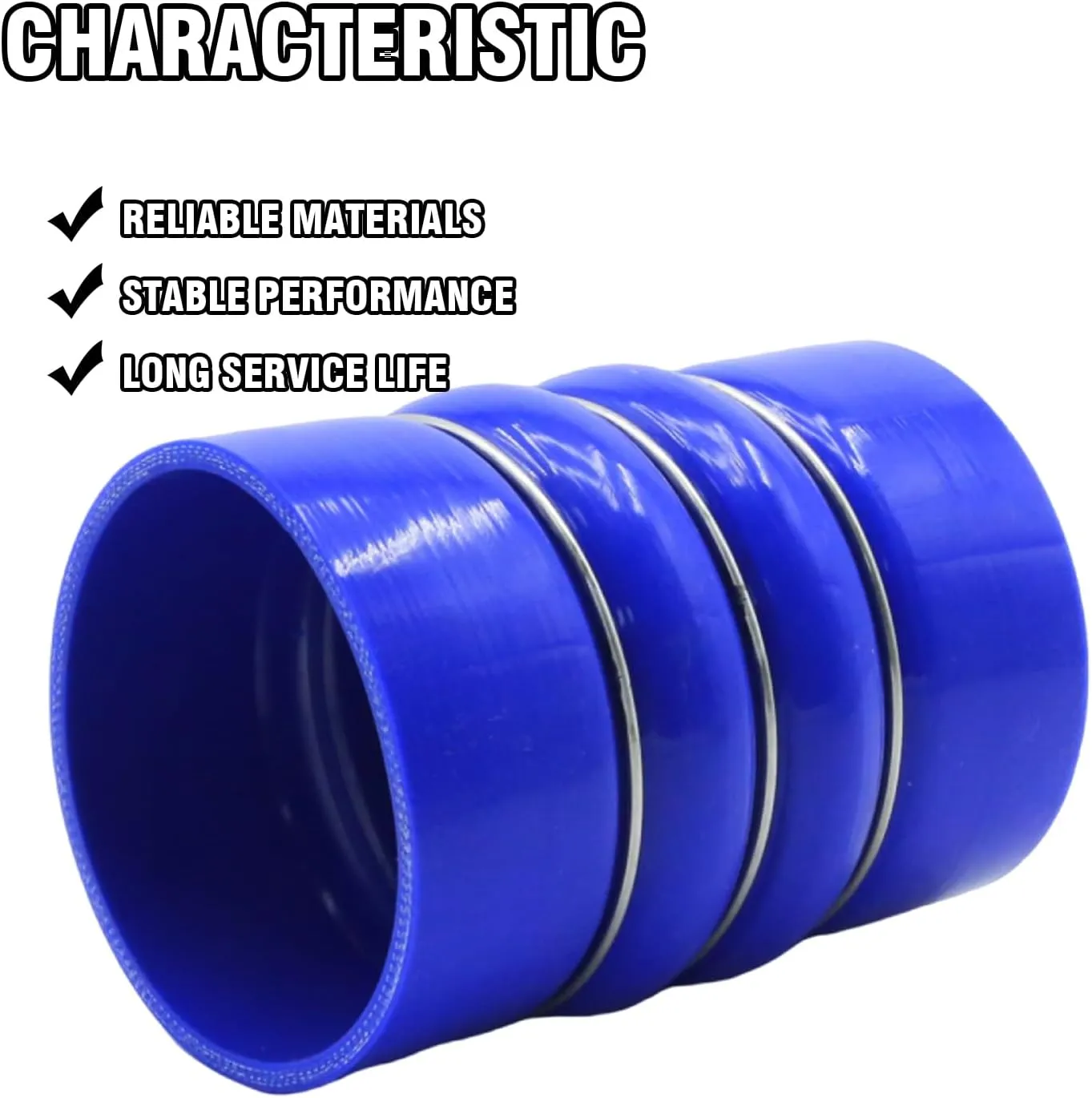 UOIENRT 2Pcs 4" X 6" 4 inch Intercooler Hose, Charge Air Cooler Hump Hose Boot Sets with T Bolt Clamps, Silicone Turbo Hose (Blue)