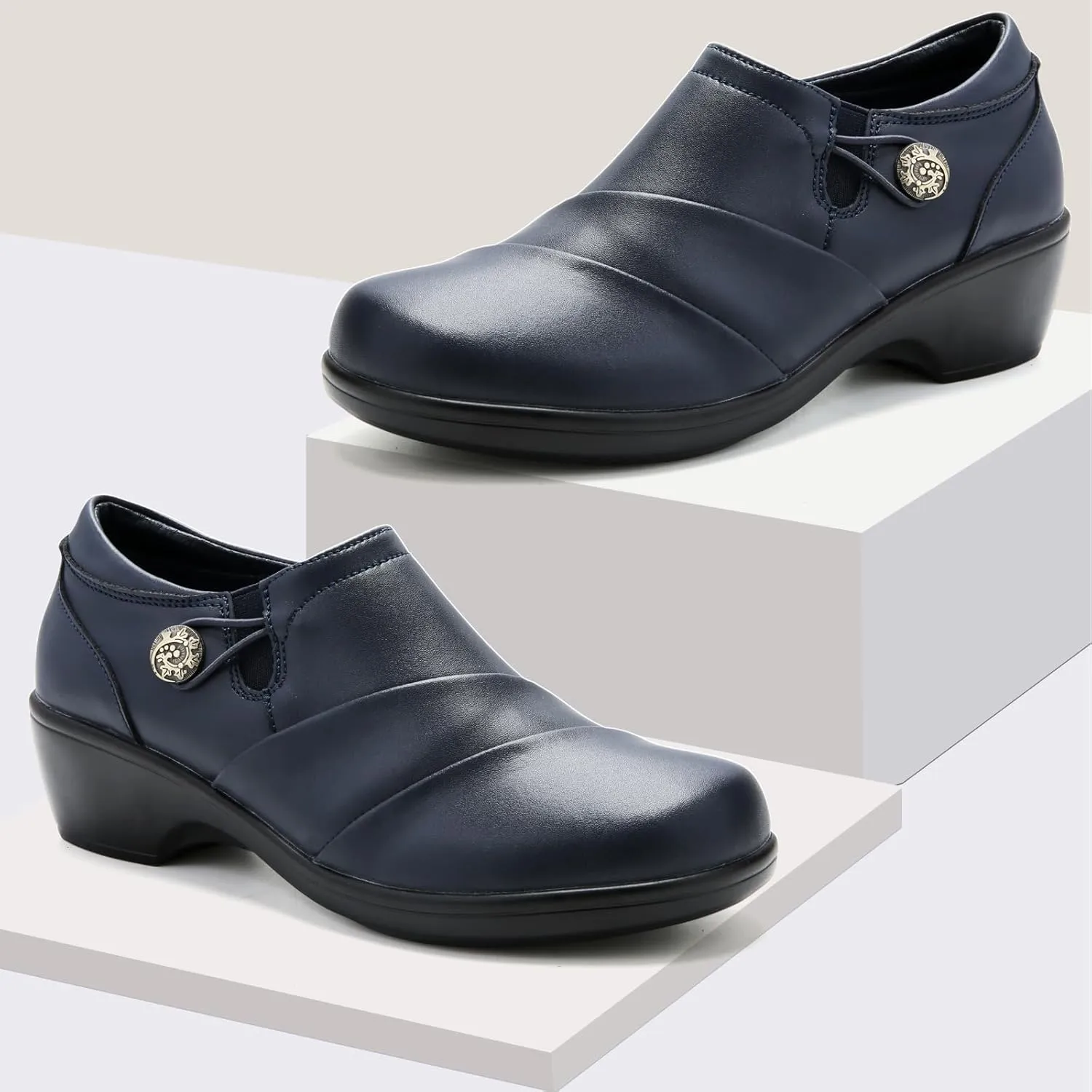 UZB Loafers for Womens Comfort Dressy Low Heel Office Work Shoes