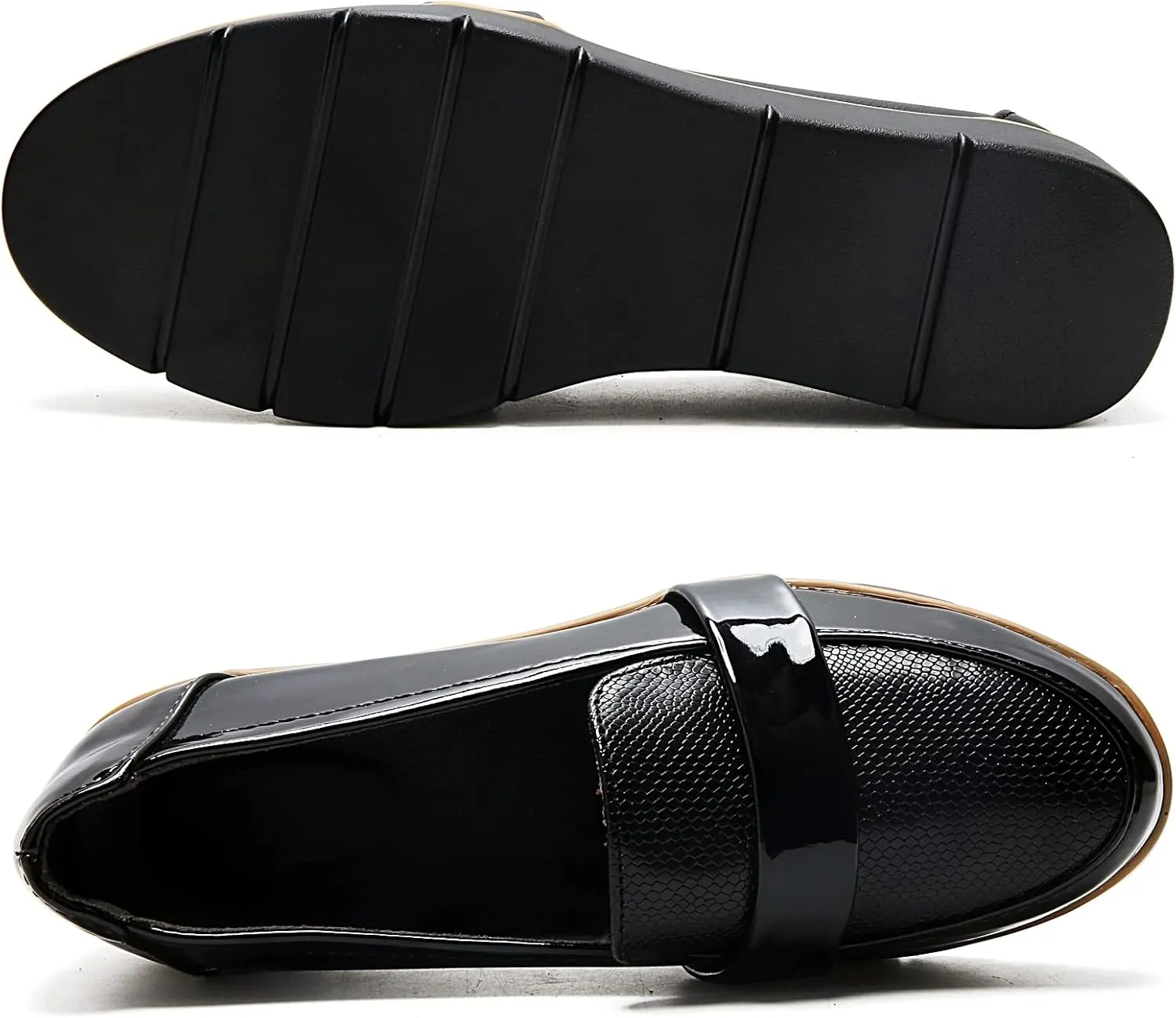 UZB Slip On Loafers for Womens Leather Comfort Memory Foam Dress Shoes