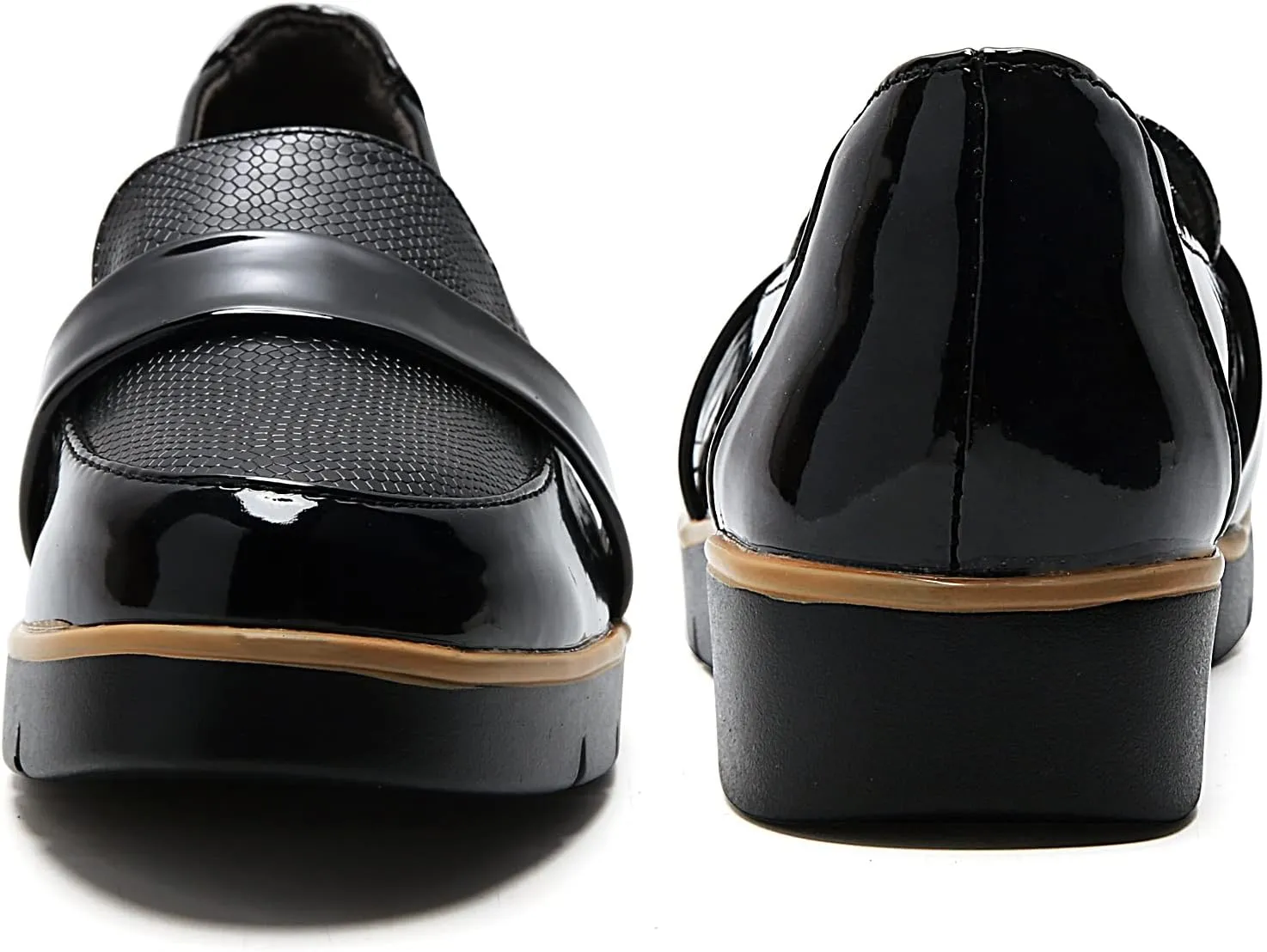 UZB Slip On Loafers for Womens Leather Comfort Memory Foam Dress Shoes