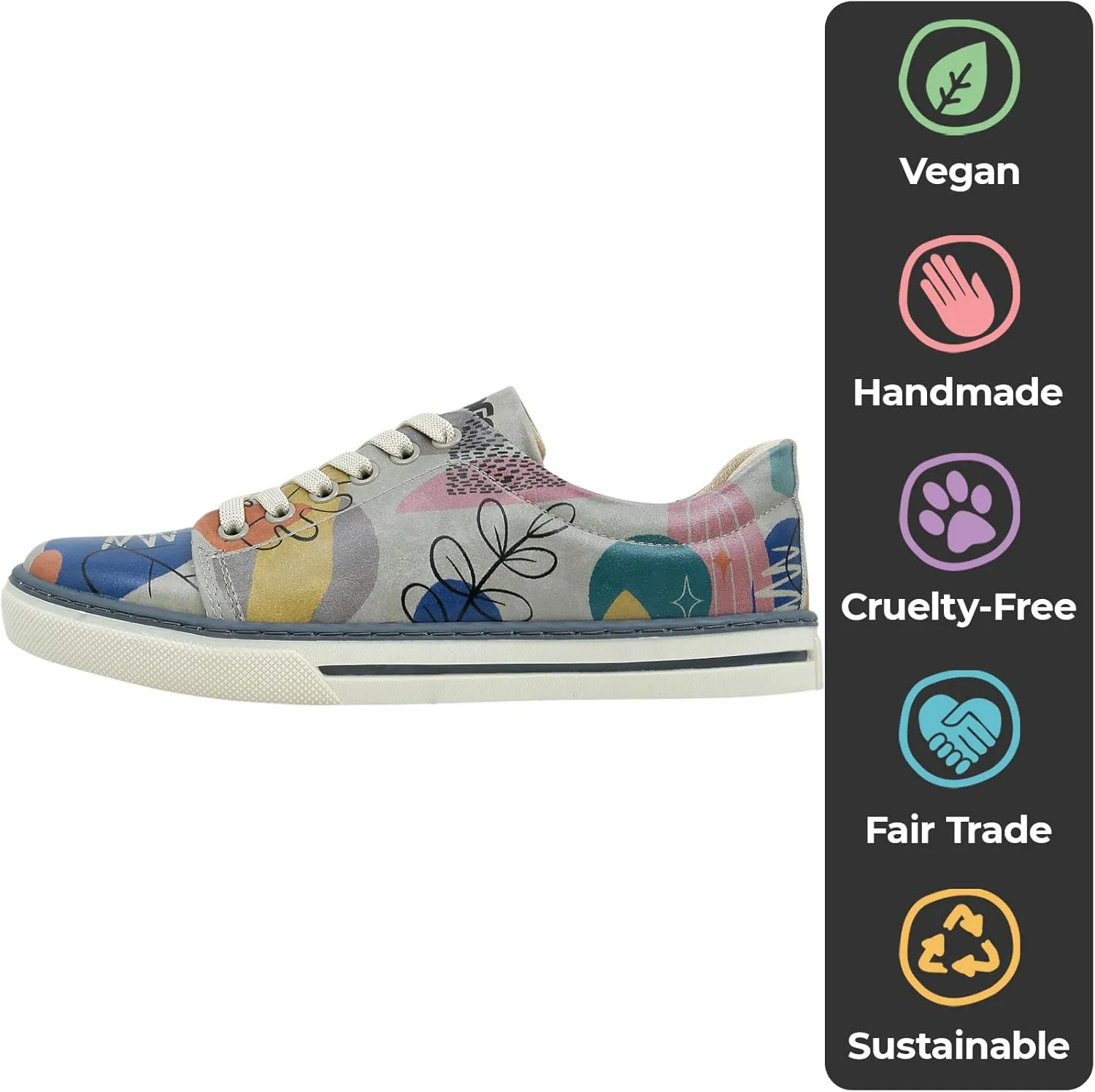 Vegan Leather Sneakers for Women - Handmade and Unique Design Fashion Sneakers for Women