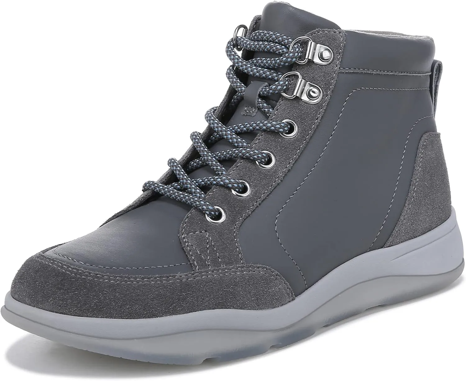 Vionic Women's Momentum Whitley High Top Sneakers- Supporting Leather Ankle Water Repellent Shoes That Include Three-Zone Comfort with Orthotic Insole Arch Support, Medium Fit Sizes 5-11