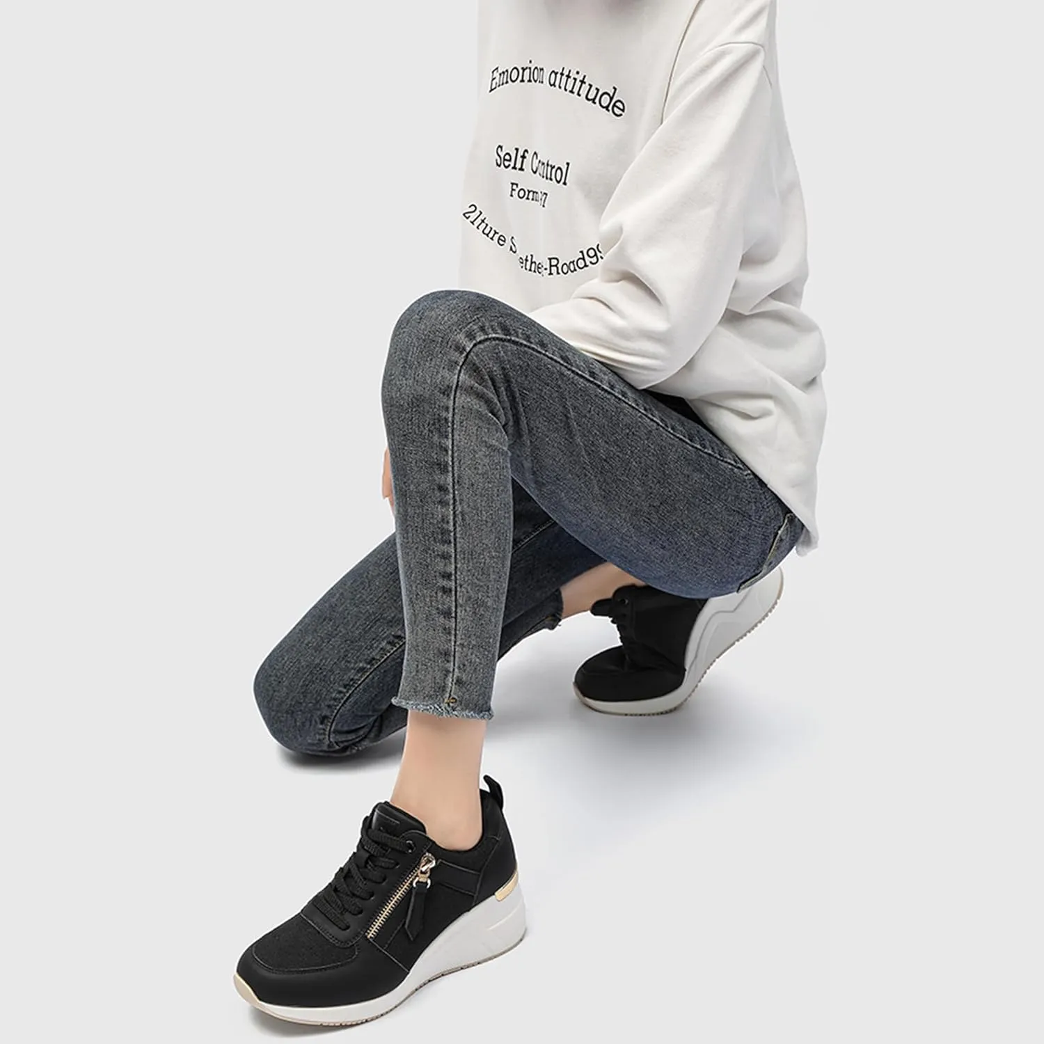 Viscozzy High Heel Wedge Sneakers for Women