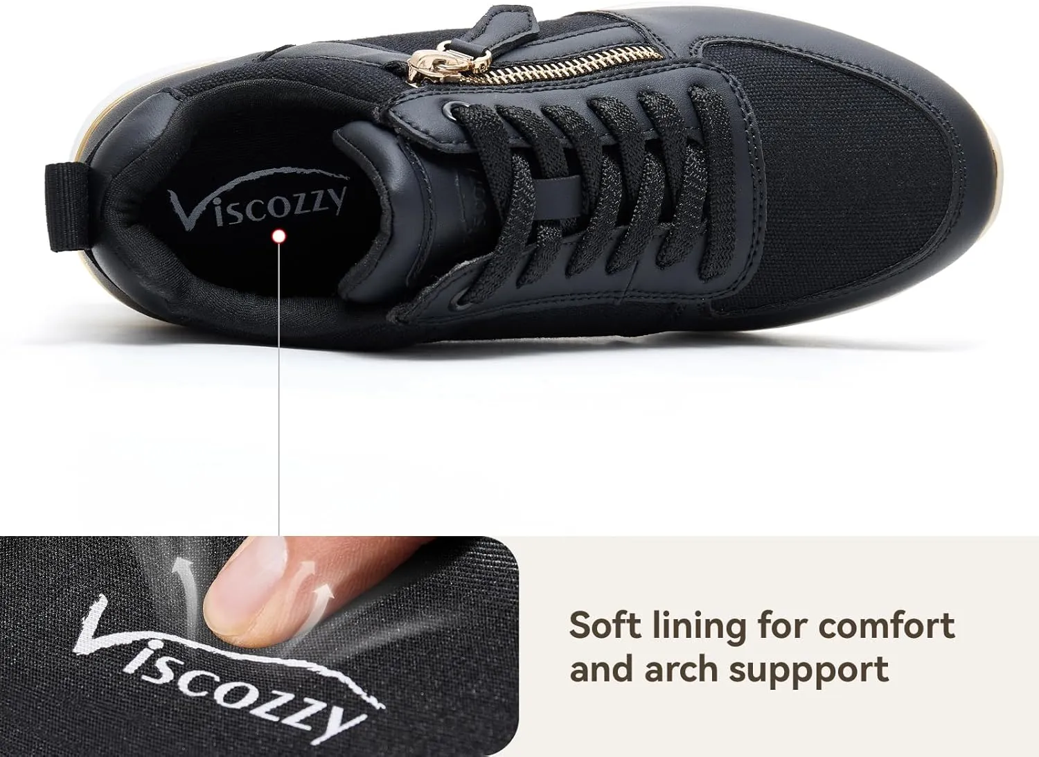 Viscozzy High Heel Wedge Sneakers for Women