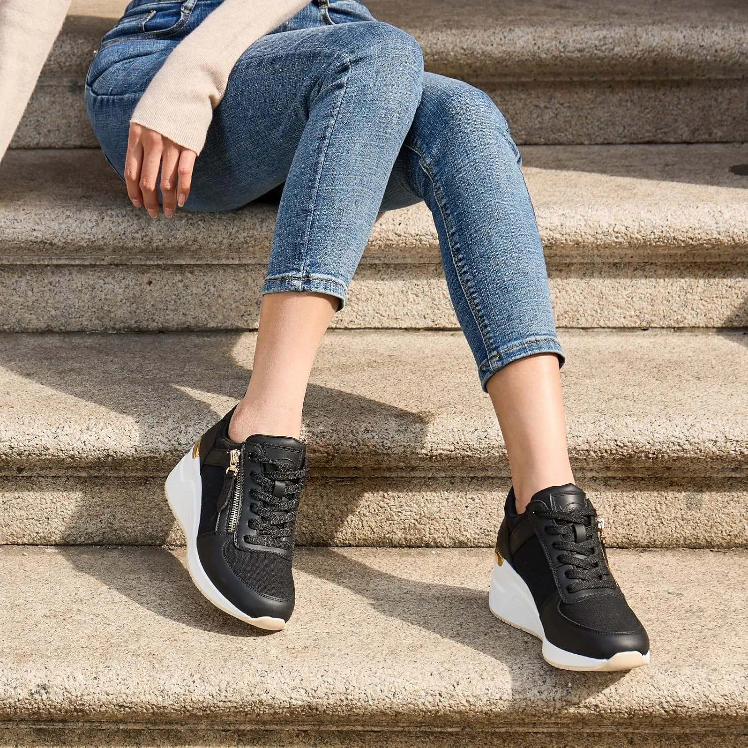 Viscozzy High Heel Wedge Sneakers for Women