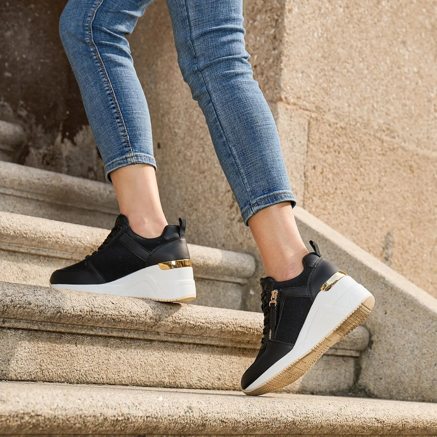Viscozzy High Heel Wedge Sneakers for Women