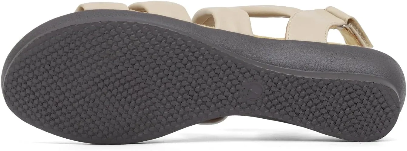 VJH confort Women’s Flat Sandals, Soft Straps Slip-on Open Toe Light Weight Elastic Slingback Comfort Casual Walking Sandals