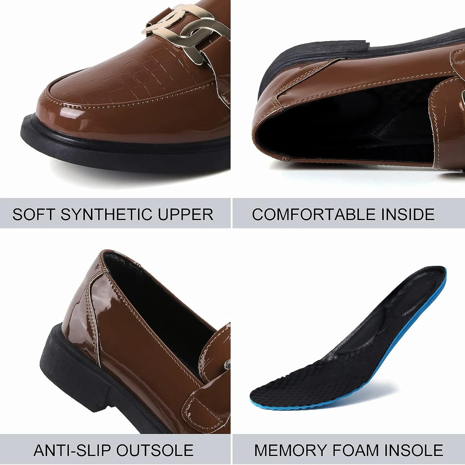 VOCNTVY Loafers for Women Slip On Comfort Business Work Shoes
