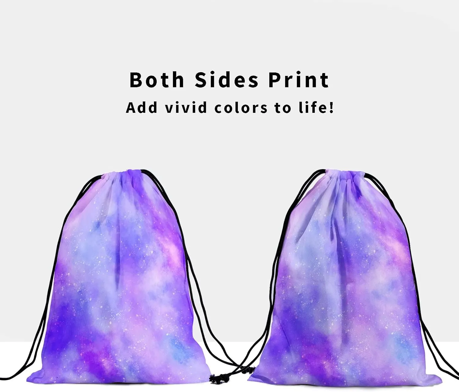 Watercolor Purple Galaxy Grip Bags - Blue Stars Grip Bag Gymnastics Cute Drawstring Storage Bags Abstact Nebula Gym Pouch Shoe Bags Adjustable Polyester Towel Bag