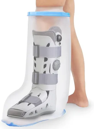 Waterproof Extra Wide Leg Cast Cover for Shower Adults, Extra Large Leg Shower Cover with Non-Slip Bottom, Watertight Foot Protector for Plus Size Adults Surgery Shower Boot