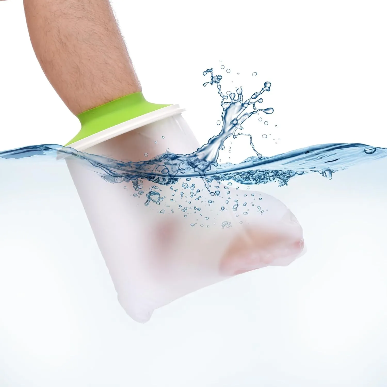 Waterproof Foot Cast Cover for Shower Adult Shower Boots for Foot After Surgery with with Small Hanger Reusable Ankle Cast Protection Cover for Fracture Surgery Foot