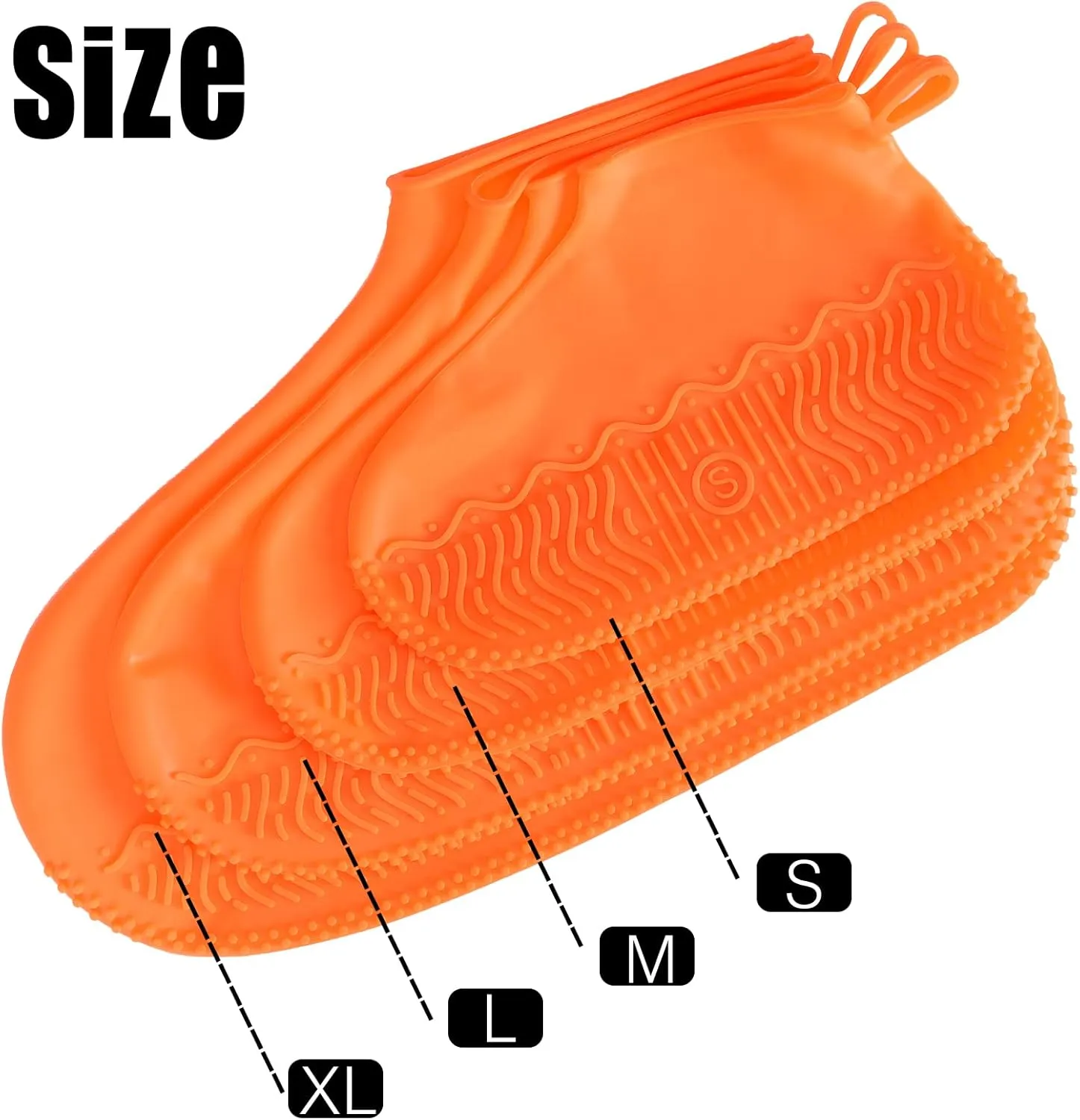 Waterproof Silicone Rain Shoes Cover, Reusable Non-Slip Overshoes, Foldable Rain/Snow Galoshes, Resistant Rain Boots Outdoor Shoes Cover Protectors for Women, Men, Kids,Teen
