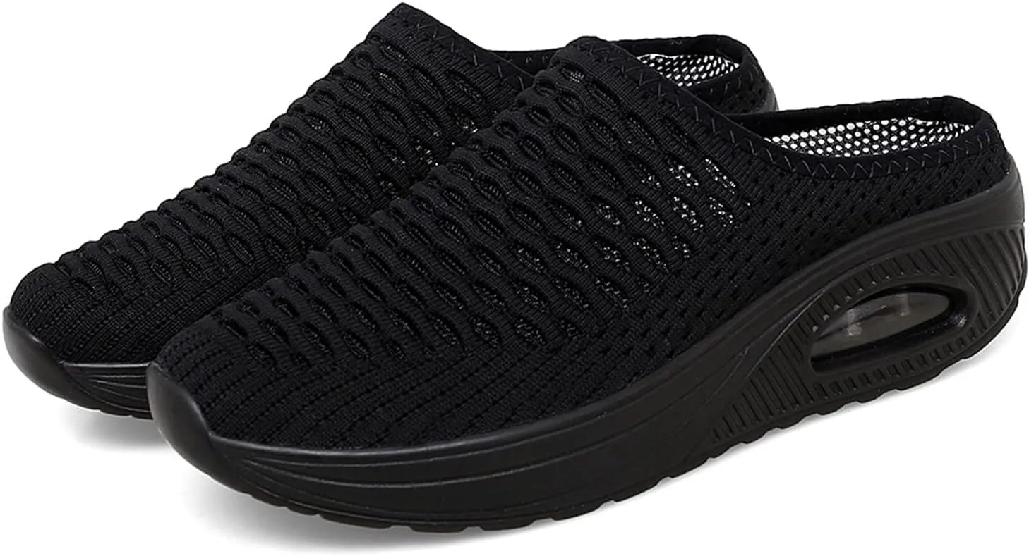 Wide Foot Orthopedic Sandals Sneakers Womens Breathable Slip On Arch Support Sport Slides Non-Slip Thick Slippers Outdoor Casual Walking Shoes Anti-Slip Platform Shoes Women