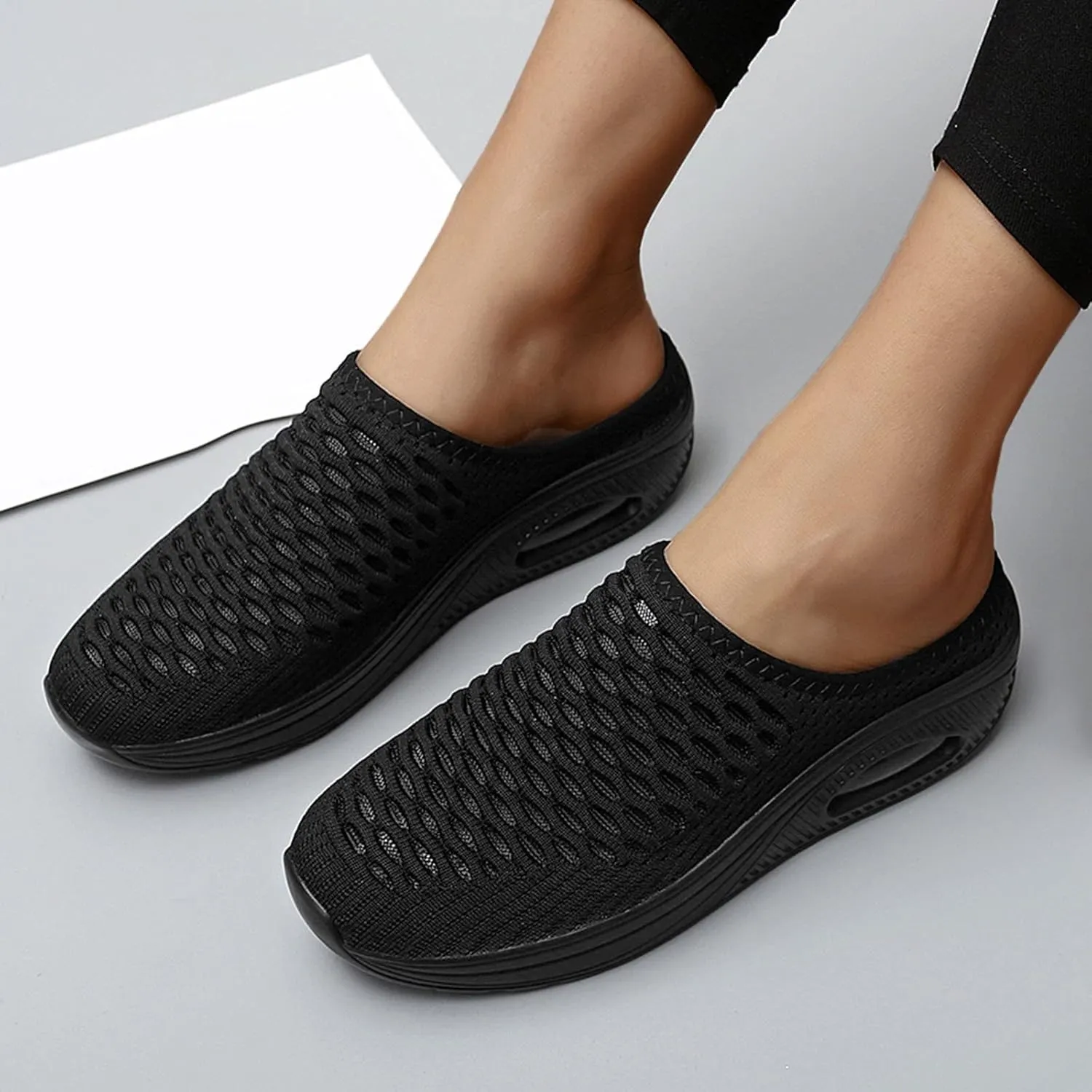 Wide Foot Orthopedic Sandals Sneakers Womens Breathable Slip On Arch Support Sport Slides Non-Slip Thick Slippers Outdoor Casual Walking Shoes Anti-Slip Platform Shoes Women