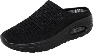 Wide Foot Orthopedic Sandals Sneakers Womens Breathable Slip On Arch Support Sport Slides Non-Slip Thick Slippers Outdoor Casual Walking Shoes Anti-Slip Platform Shoes Women