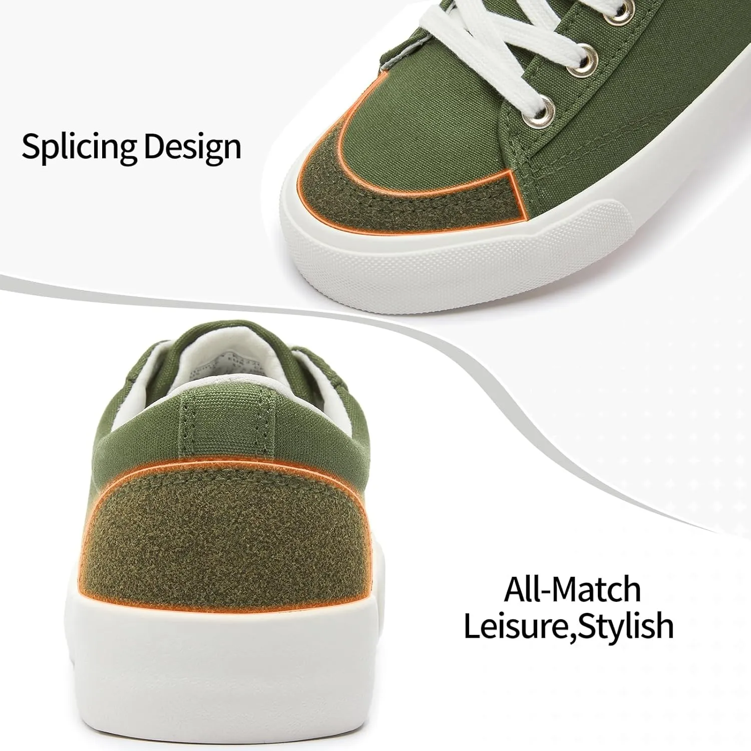 Witwatia Canvas Sneakers for Women Low Top Canvas Shoes Ladies Lace-Up Fashion Sneakers White Tennis Shoes Comfort Casual Walking Shoes for Girls