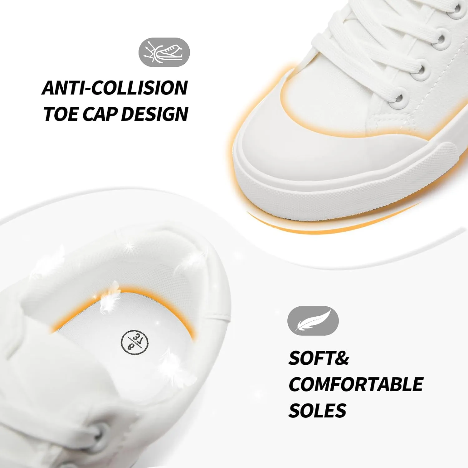 Witwatia White Tennis Shoes Low Top Canvas Sneakers Fashion Casual Walking Shoes for Women