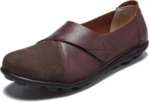 Women Premium Ultra Soft Orthopedic Flats Loafers Leather Slip on Soft Bottom Non-Slip Adjustable Easy On Comfy Large Size Moccasins Walking Dotmalls Shoes (Coffee,8,Women,8)