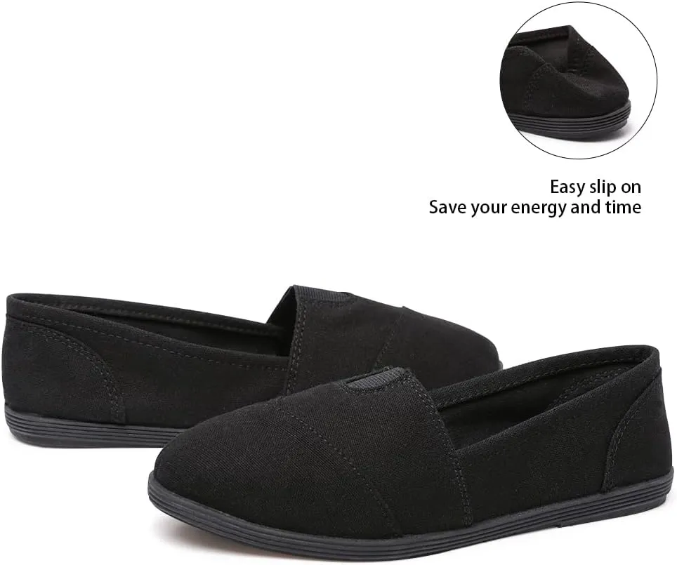 Womens Alpargata Slip On Loafer Flat Shoes Soft Daily Slip-On Casual Arch Support Sneaker Classic Flats Breathable Women's Loafer Canvas Walking Shoes