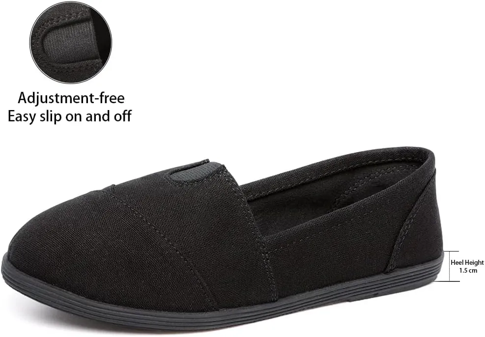 Womens Alpargata Slip On Loafer Flat Shoes Soft Daily Slip-On Casual Arch Support Sneaker Classic Flats Breathable Women's Loafer Canvas Walking Shoes